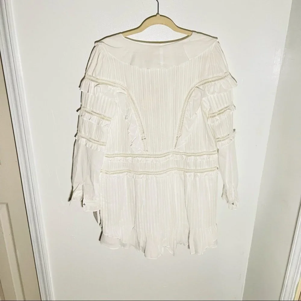 NWT For Love and Lemons Ziggy Pintuck Dress in White - Picture 4 of 8